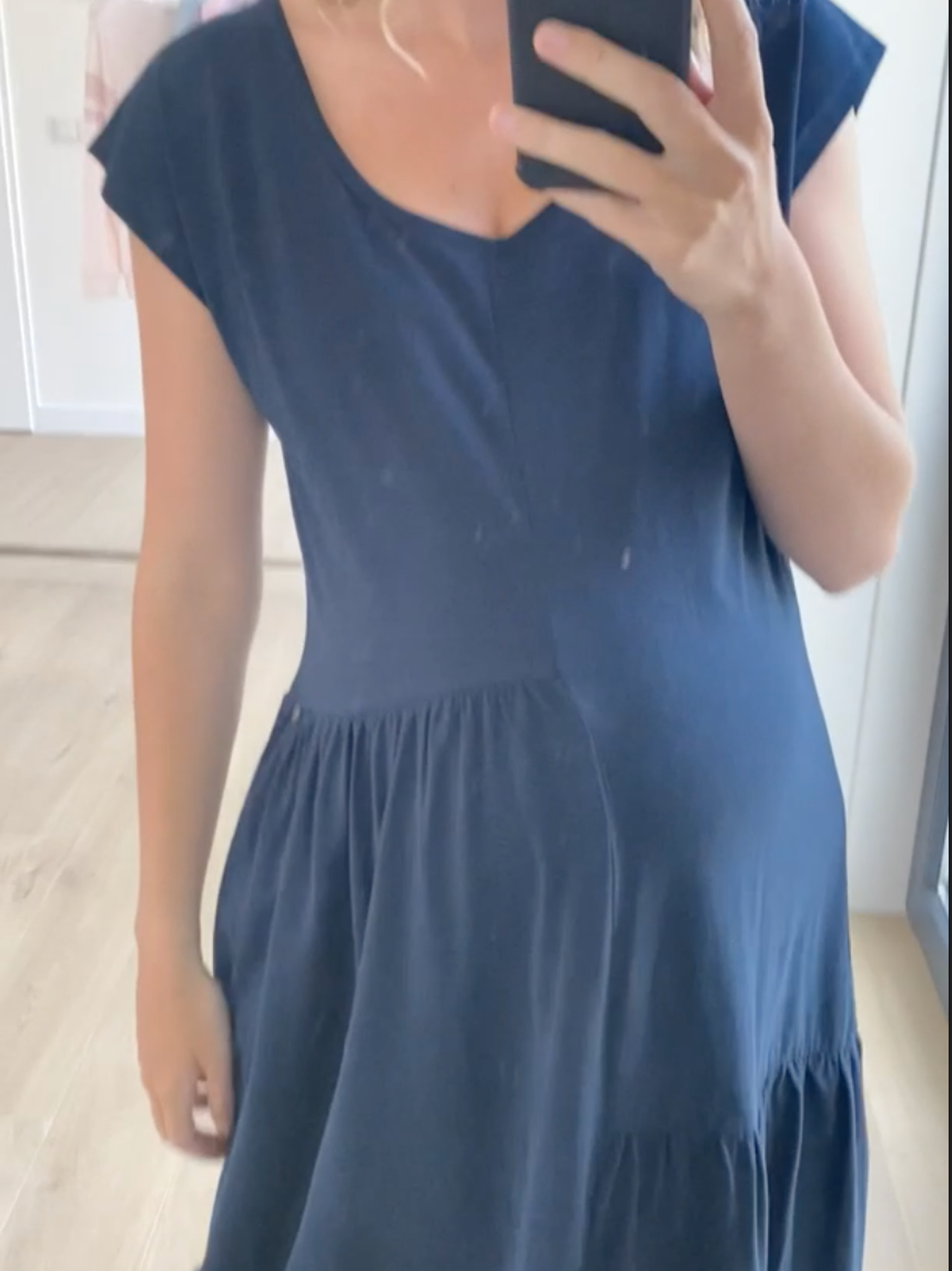 Navy cotton maternity dress