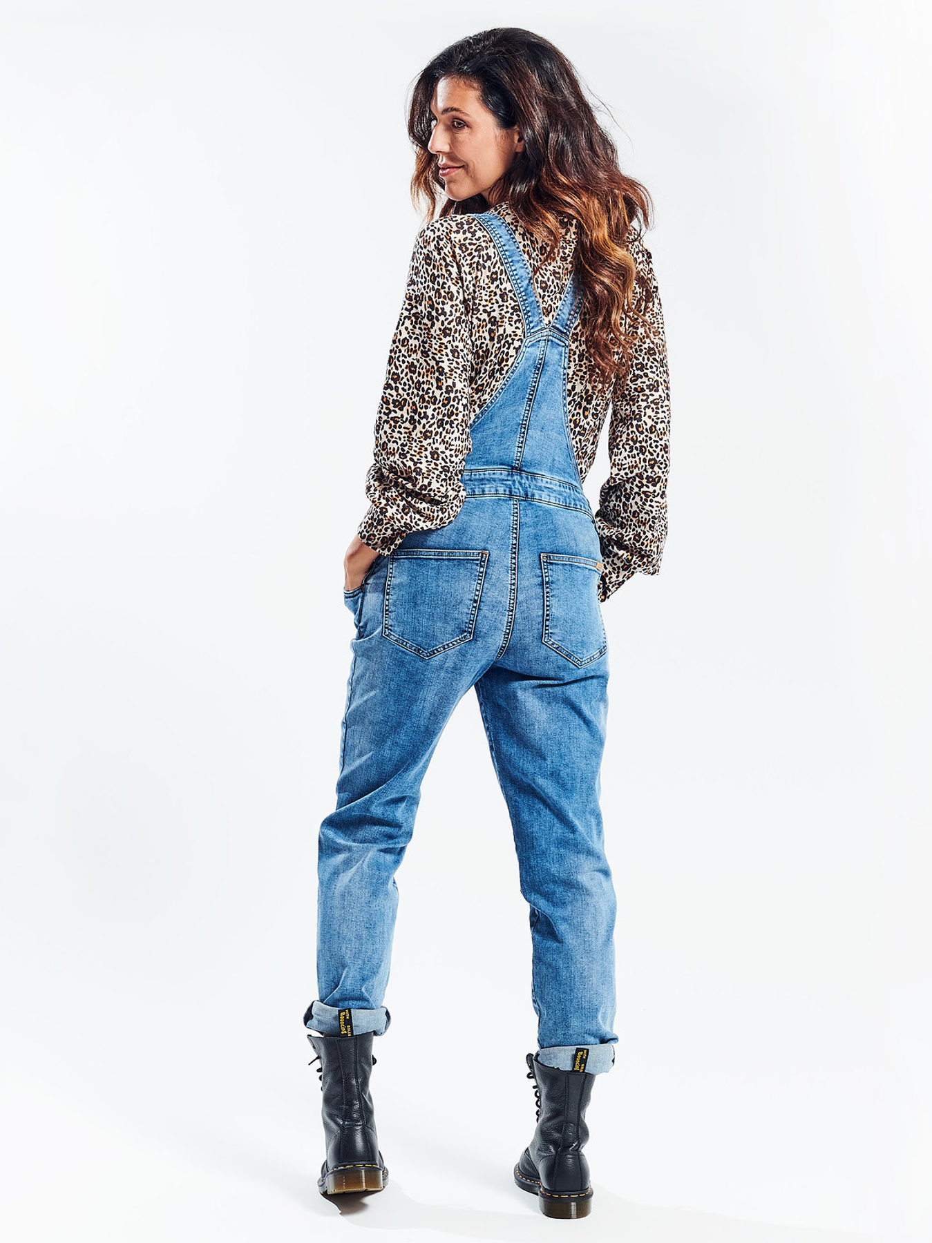 Lichte denim zwangerschapsoverall