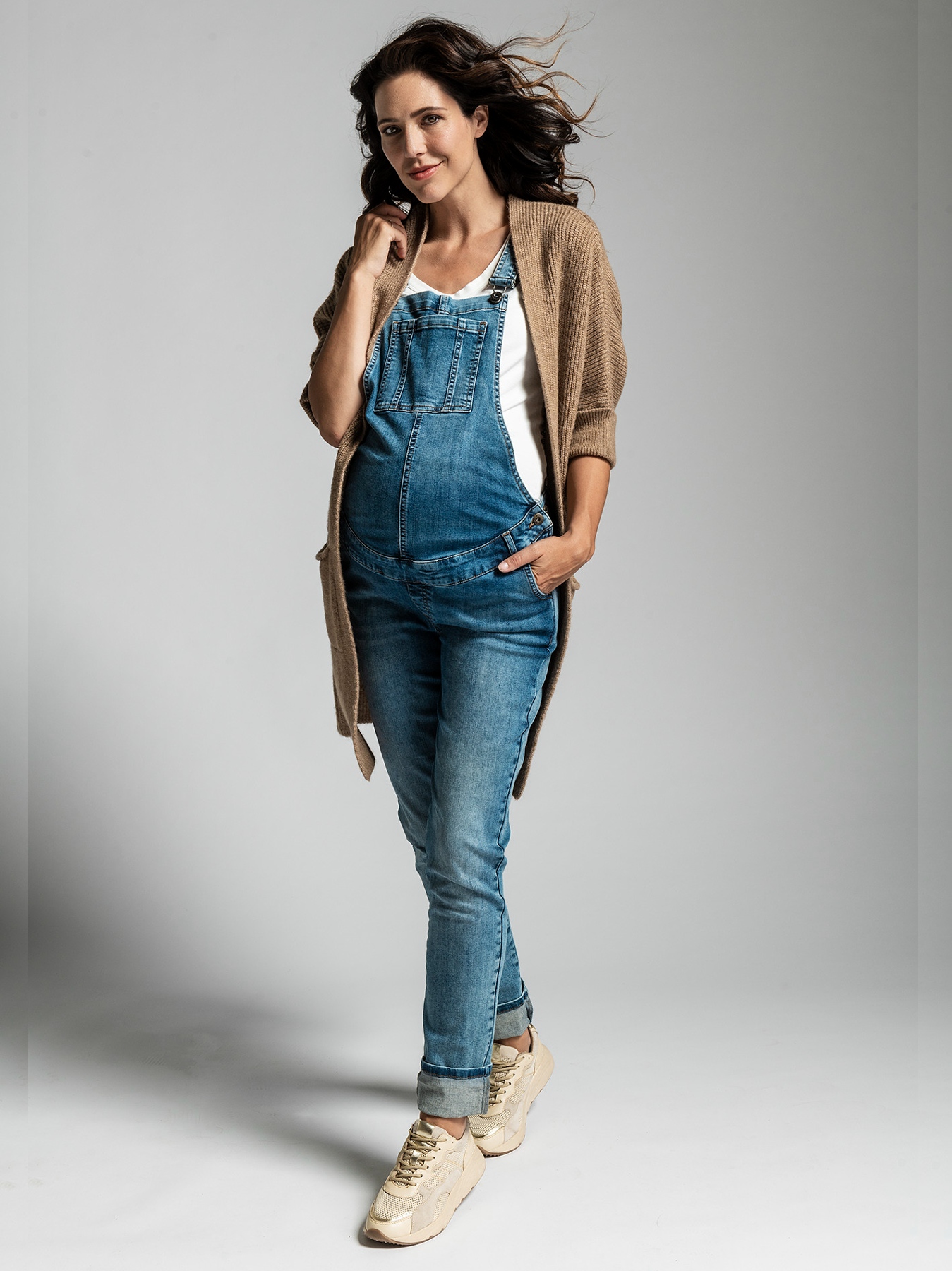 Salopette de grossesse en denim clair