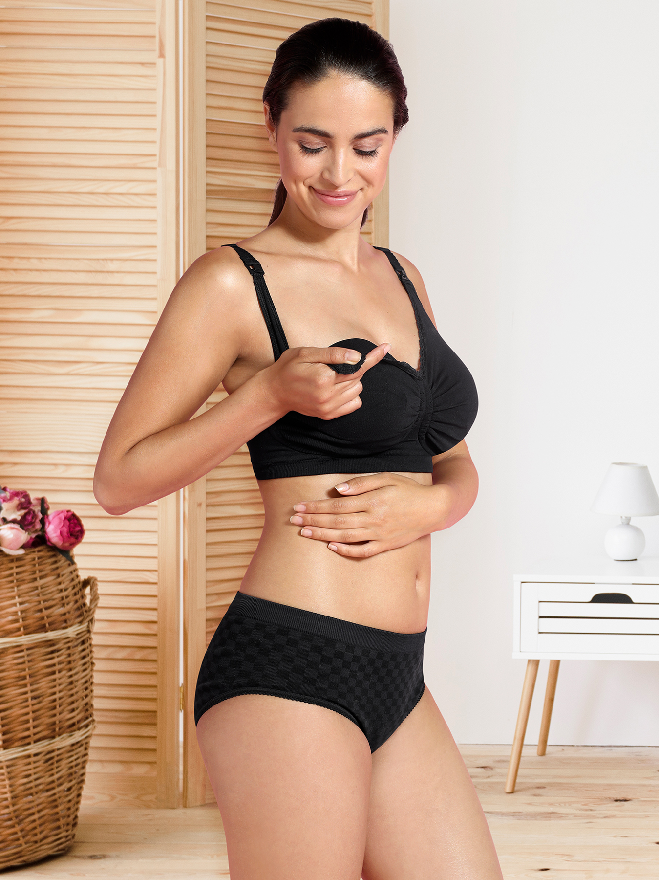 Carri-Gel Padded Nursing Bra Black 