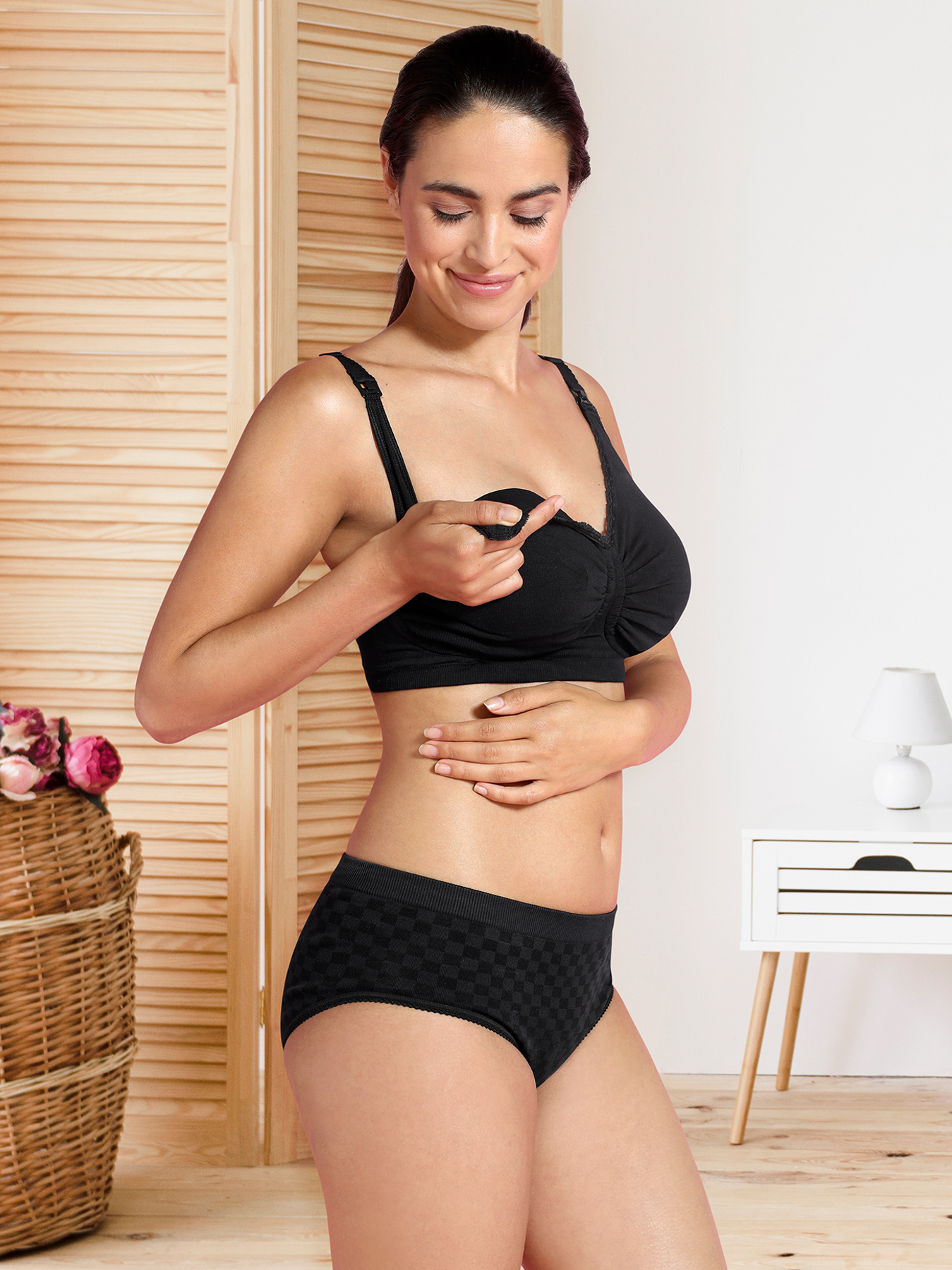 Soutien-gorge d'allaitement rembourré Carri-Gel Noir