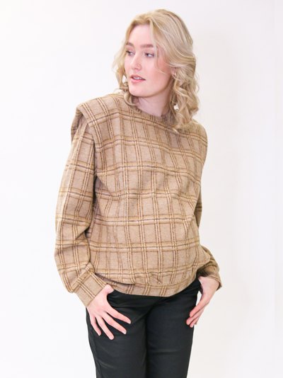 Maternity plaid sweater