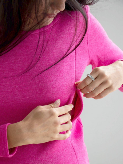Sweat à zips en angora Fuchsia