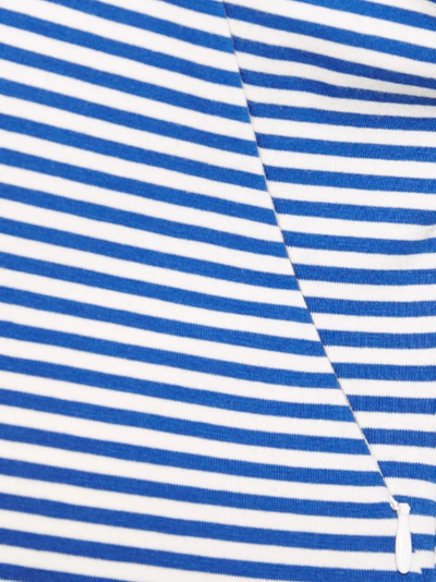 Navy/White Lined Puff Sleeve Sweatshirt