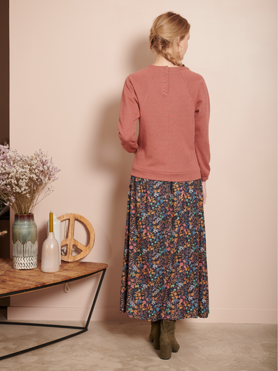 Sweat de grossesse molleton rose pailleté