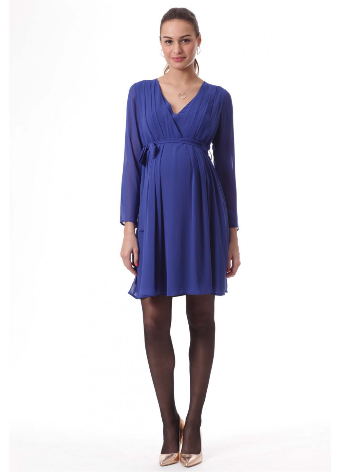 Robe grossesse bleu roi Sylvia