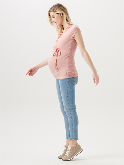 T-shirt grossesse et allaitement corail