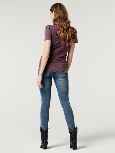 Plum Faded Maternity T-Shirt