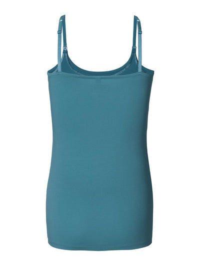 Maternity and nursing top with adjustable straps Petroleum
