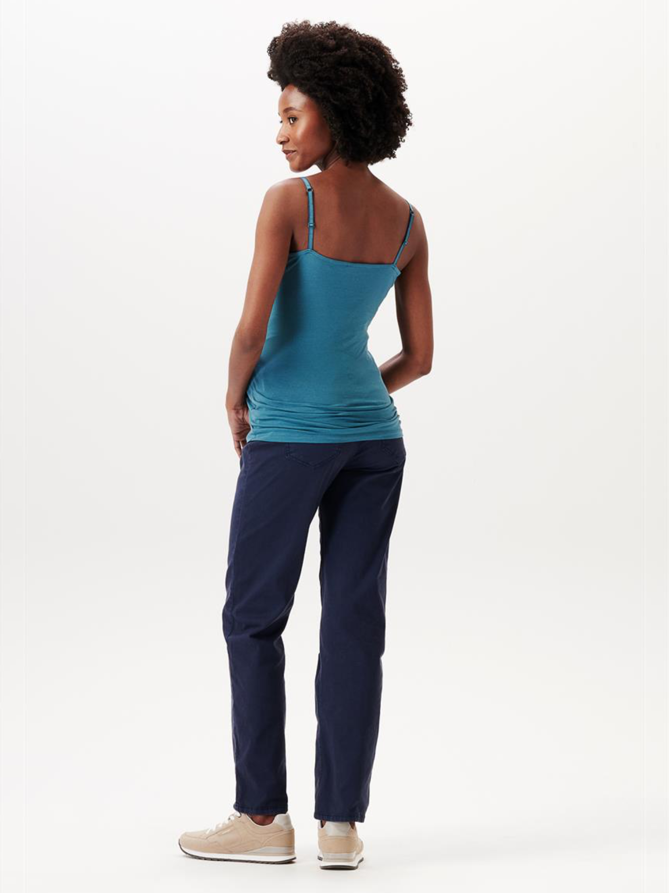 Maternity and nursing top with adjustable straps Petroleum
