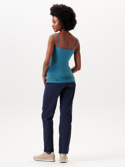 Maternity and nursing top with adjustable straps Petroleum