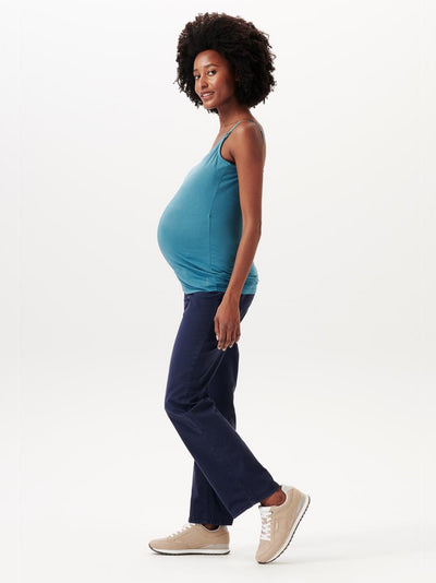 Maternity and nursing top with adjustable straps Petroleum