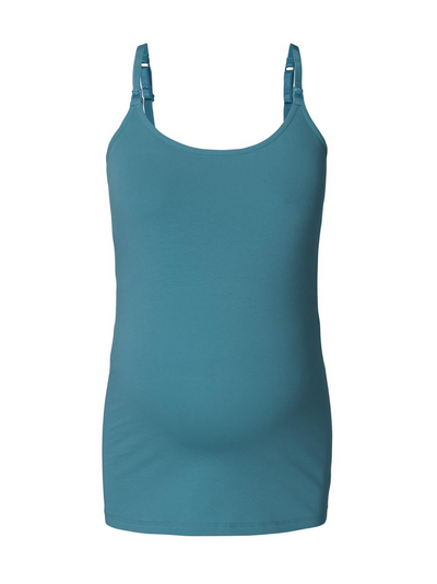 Maternity and nursing top with adjustable straps Petroleum